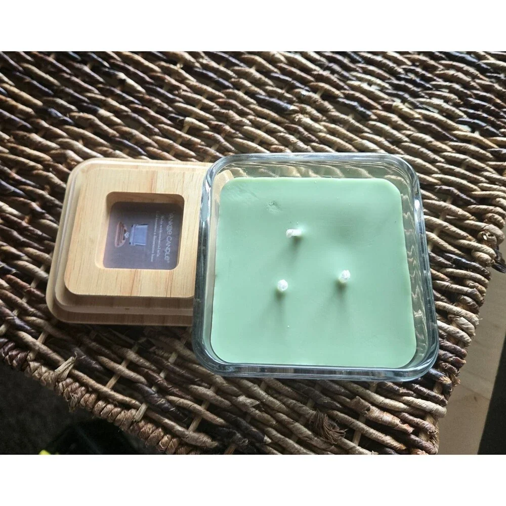 Yankee Candle Well Living Square Jar Wood Lid You Choose the Scent You Want